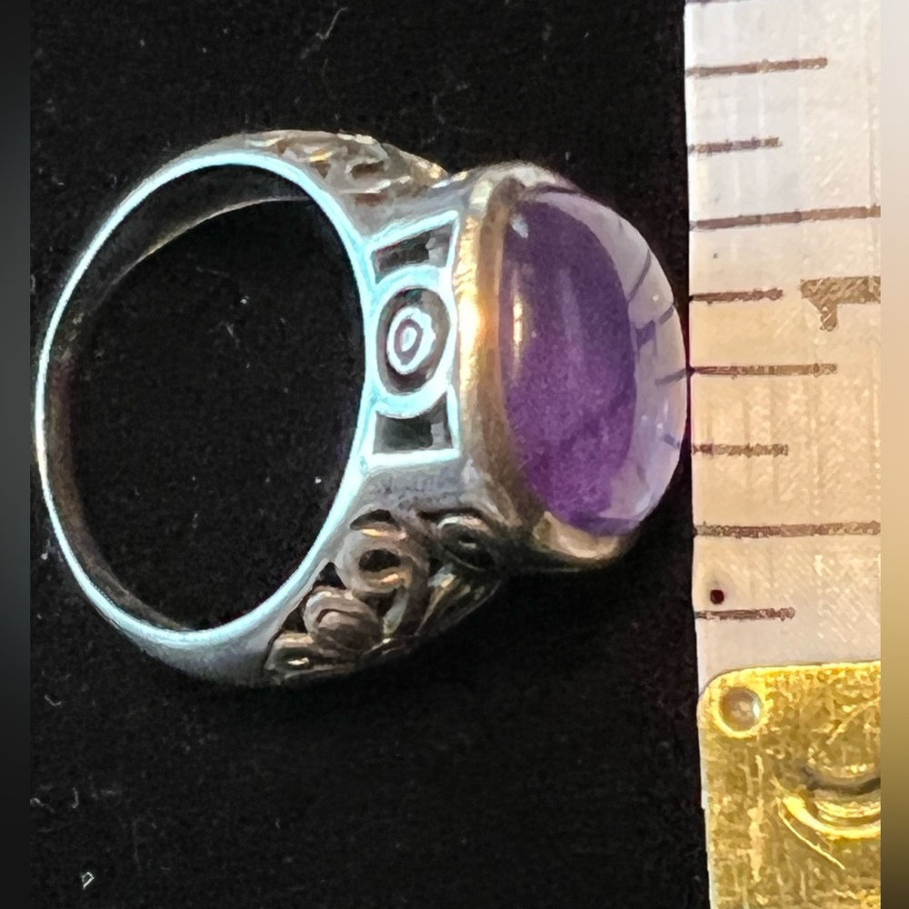 Source Unknown Silver And Purple Ring - image 4